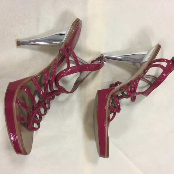 Michael Kors pink heeled platform sandals - Picture 3 of 6